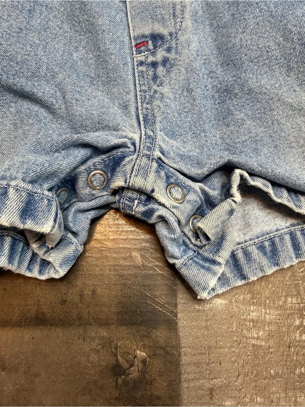 Vintage Baby Gap Classic Denim Short Overalls for Kids - Light Blue 12-18 months